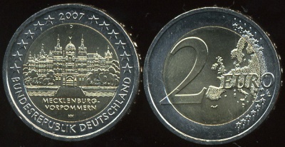 Германия. 2 евро. 2007.D (Unc. Биметалл)