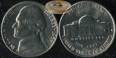США. 5 центов. 1959.D (Unc)
