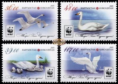 Кыргызстан. 2015. Лебедь кликун (Серия. MNH OG)