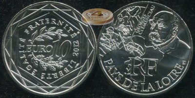 Франция. 10 евро. 2012 (Unc. Серебро)
