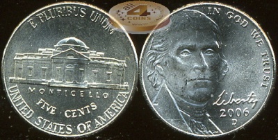 США. 5 центов. 2006.D (Unc)