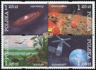 Польша. 2004. Космическая история Земли (Квартблок. MNH OG)