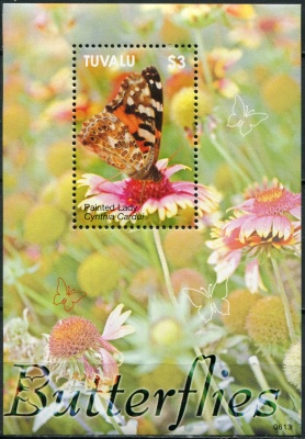Тувалу. 2006. Бабочки. Репейница (Блок. MNH OG)