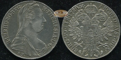 Св. Римская имп. (Италия). 1 талер. 1780 SF (VF+. Серебро)