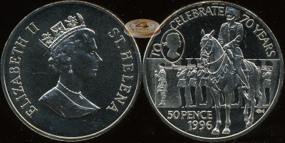 Остров Святой Елены. 50 пенсов. 1996 (Unc)