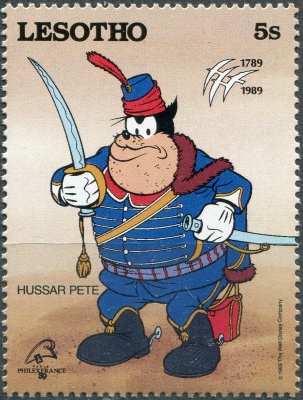 Лесото. 1989. Пит в роли гусара (Почтовая марка. MNH OG)