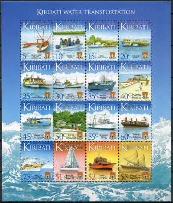 Кирибати. 2013. Водный транспорт. Лодки и корабли (Лист. MNH OG)