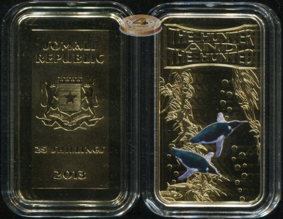 Сомали. 25 шиллингов. 2013 (Proof. Позолота. Эмаль)
