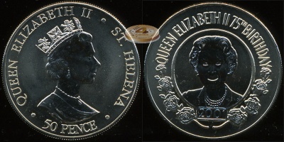 Остров Святой Елены. 50 пенсов. 2001 (Unc)