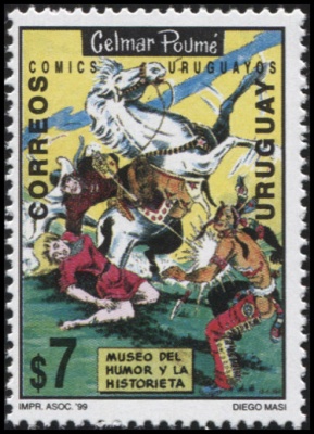 Уругвай. 1999. Комиксы Уругвая - Celmar Poumé (Почтовая марка. MNH OG)