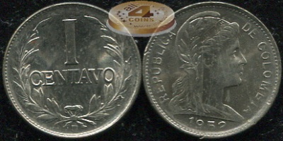Колумбия. 1 центаво. 1952 (Unc)