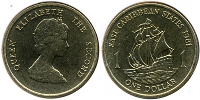 Британские Карибы. 1 доллар. 1981
