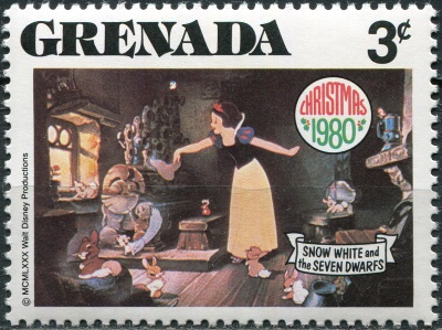 Гренада. 1980. Белоснежка занимается уборкой (Почтовая марка. MNH OG)