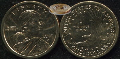 США. 1 доллар. 2005.D (Unc)