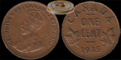 Канада. 1 цент. 1935 (XF+)