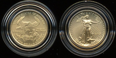 США. 5 долларов. Американский Орел 2007 (Unc. Золото)