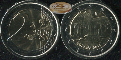 Испания. 2 евро. 2011 (Unc. Биметалл)