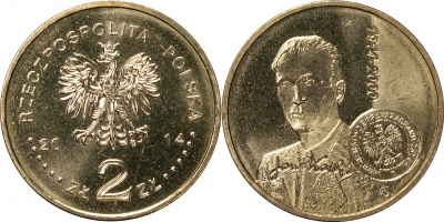 Польша. Монета 2 злотых. 2014 (KM#Y.901. Unc) Столетие со дня рождения профессора Яна Карского