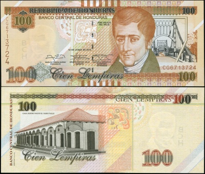 Гондурас. 100 лемпир (Unc) 2014