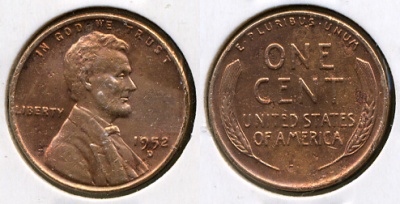 США. 1 цент. 1952.D