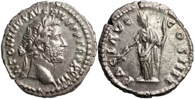 Римская империя. Антонин Пий. Денарий. XF+ серебро. 159-160 Рим