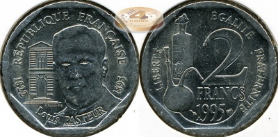 Франция. 2 франка. 1995 (Unc)