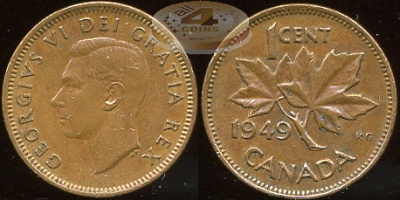 Канада. 1 цент. 1949 (aUnc)