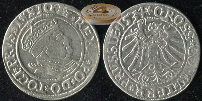 Речь Посполитая. Грошен. 1534 (VF. Серебро)