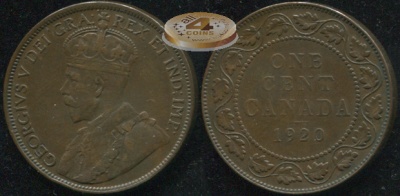 Канада. 1 цент. 1920 (aXF)