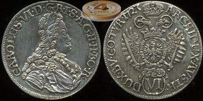 Священная Римская империя. 6 крейцеров. 1723 (XF. Серебро)