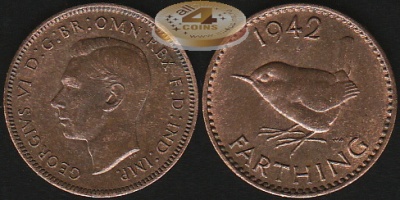 Великобритания. 1 фартинг. 1942 (Ch BU)