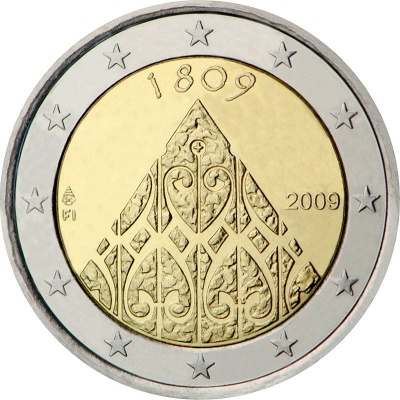 Финляндия. 2 евро. 2009 (Unc. Биметалл) 200-летие финской автономии и сейма в Порвоо