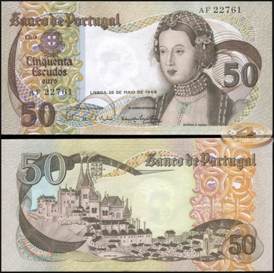 Португалия. 50 эскудо (Unc) 1968