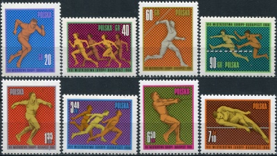Польша. 1966. Чемпионат Европы по легкой атлетике, Будапешт (Серия. MNH OG)