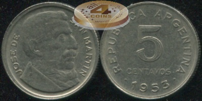 Аргентина. 5 центаво. 1953 (VF)