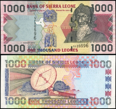 Сьерра Леоне. 1000 леоне (Unc) 2003