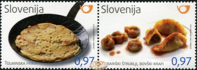 Словения. 2016. Словенские традиционные блюда (Сцепка. MNH OG)