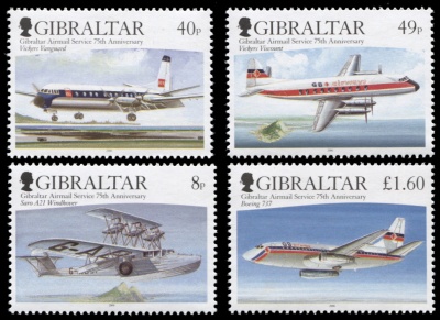 Гибралтар. 2006. 75 лет Авиапочте Гибралтара. Самолеты (Серия. MNH OG)