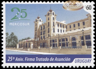 Уругвай. 2016. MERCOSUR. 25 лет подписанию договора (Почтовая марка. MNH OG)