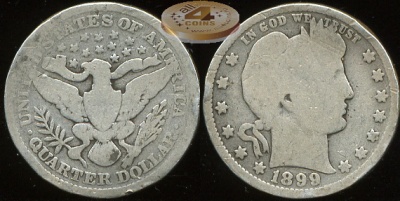 США. 25 центов. 1899 (G. Серебро)