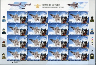 Южная Корея. 2019. 70-летие ВВС Южной Кореи (Лист. MNH OG)