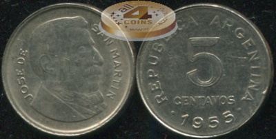 Аргентина. 5 центаво. 1955 (VF)