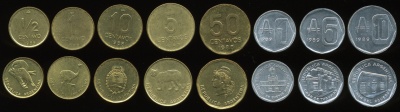 Аргентина. Набор №1 (8 монет) 1988-89