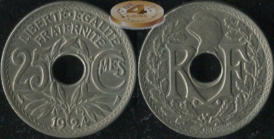 Франция. 25 центимов. 1924 (Unc)