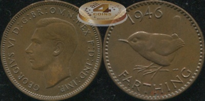 Великобритания. 1 фартинг. 1946. (Unc)
