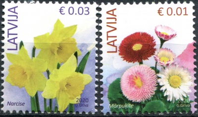 Латвия. 2020. Цветы (Серия Почтовых марок. MNH OG)
