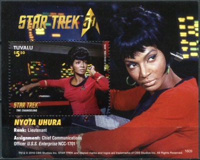 Тувалу. 2016. Телепередачи. 50 лет Star Trek (Блок. MNH OG)