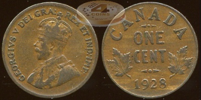 Канада. 1 цент. 1928 (VF)