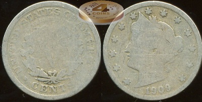 США. 5 центов. 1909 (AG)