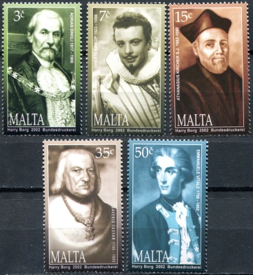 Мальта. 2002. Знаменитые люди (Серия Почтовых марок. MNH OG)